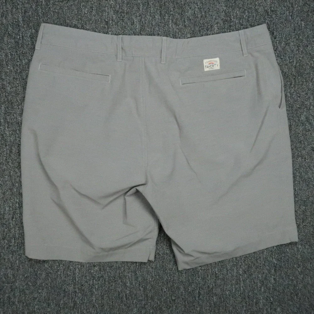Faherty Shorts Mens 38 Gray All Day Chino Stretch Zip Pocket Lightweight *